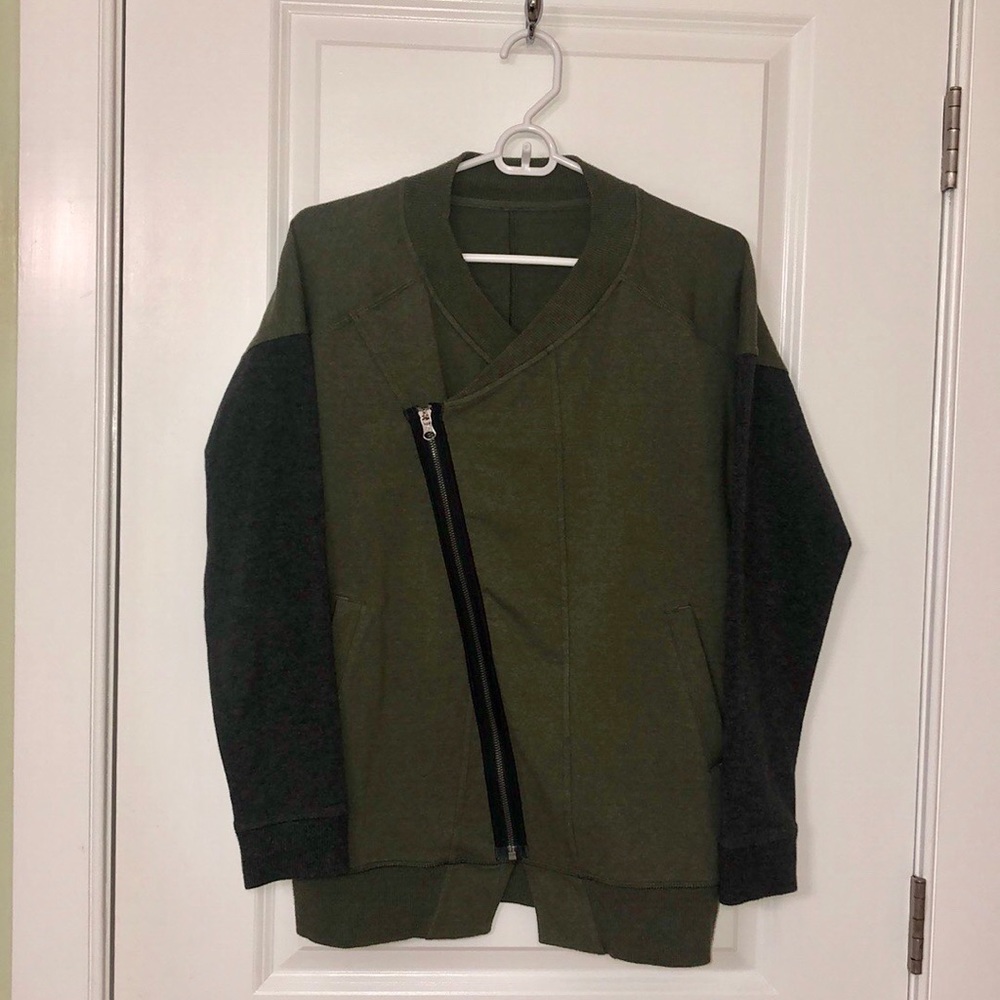 Lululemon Green & Grey Cotton Bomber Jacket